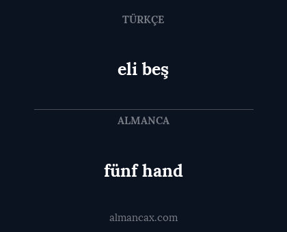 eli beş - fünf hand