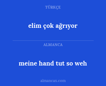 elim çok ağrıyor - meine hand tut so weh