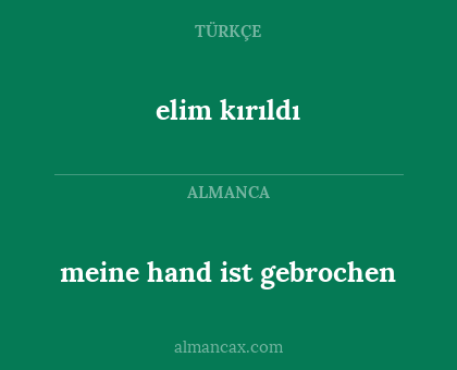 elim kırıldı - meine hand ist gebrochen