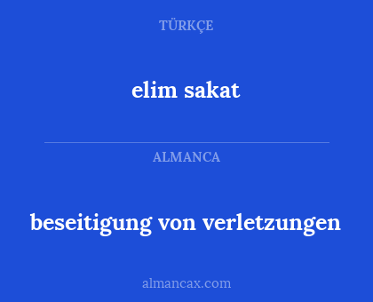 elim sakat - beseitigung von verletzungen