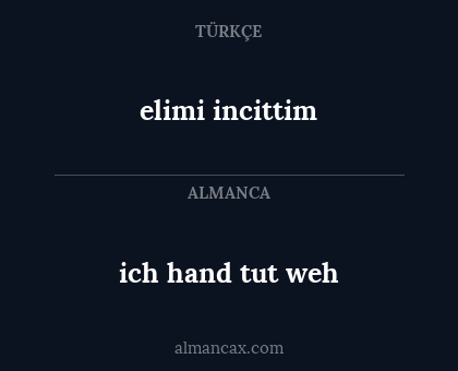elimi incittim - ich hand tut weh