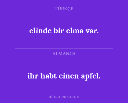 ihr habt einen apfel. - elinde bir elma var.