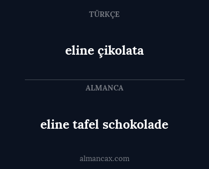 eline çikolata - eline tafel schokolade