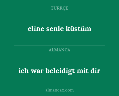 ich war beleidigt mit dir - eline senle küstüm