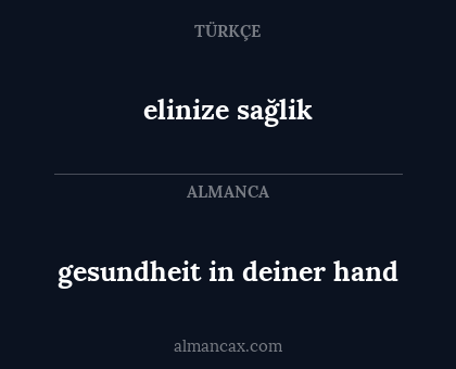 gesundheit in deiner hand - elinize sağlik