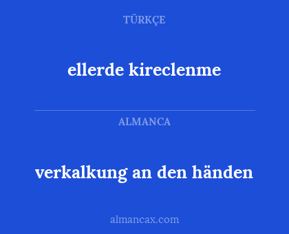 ellerde kireclenme - verkalkung an den händen