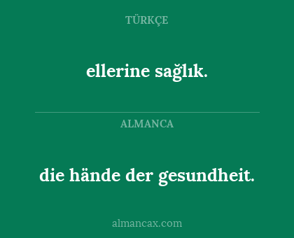 die hände der gesundheit. - ellerine sağlık.