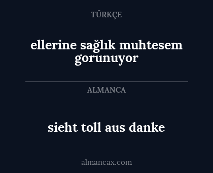 sieht toll aus danke - ellerine sağlık muhtesem gorunuyor