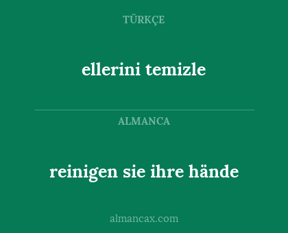reinigen sie ihre hände - ellerini temizle