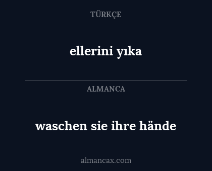 waschen sie ihre hände - ellerini yıka
