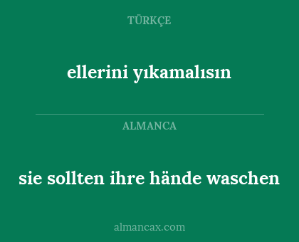 ellerini yıkamalısın - sie sollten ihre hände waschen