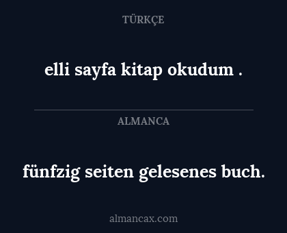 fünfzig seiten gelesenes buch. - elli sayfa kitap okudum .