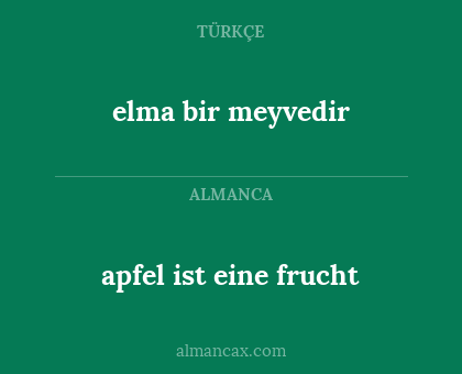 apfel ist eine frucht - elma bir meyvedir
