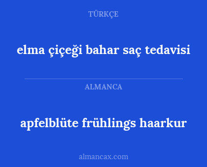 apfelblüte frühlings haarkur - elma çiçeği bahar saç tedavisi
