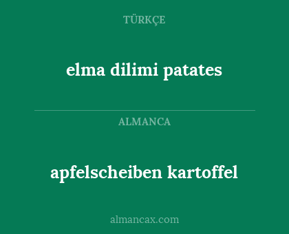 apfelscheiben kartoffel - elma dilimi patates