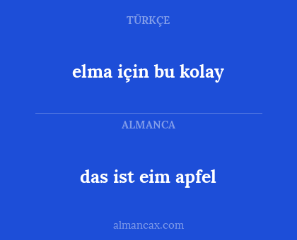 elma için bu kolay - das ist eim apfel