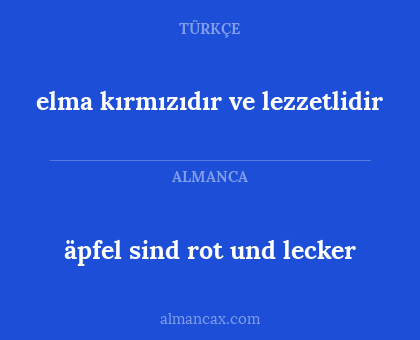 äpfel sind rot und lecker - elma kırmızıdır ve lezzetlidir
