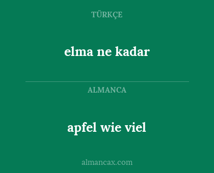 elma ne kadar - apfel wie viel