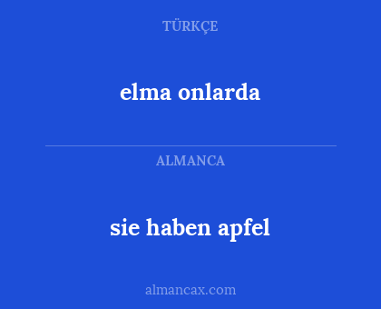 sie haben apfel - elma onlarda