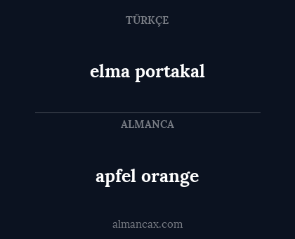 elma portakal - apfel orange