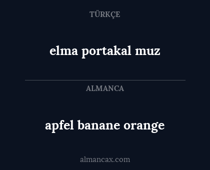 apfel banane orange - elma portakal muz