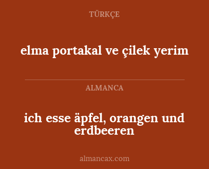 elma portakal ve çilek yerim - ich esse äpfel, orangen und erdbeeren