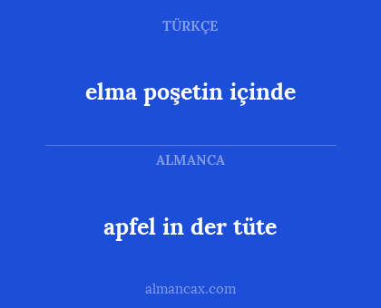 elma poşetin içinde - apfel in der tüte