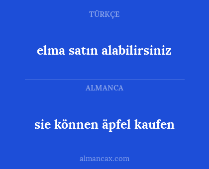 sie können äpfel kaufen - elma satın alabilirsiniz