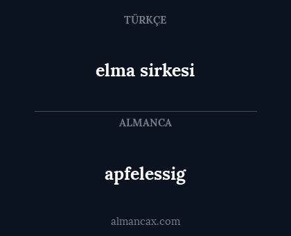 elma sirkesi - apfelessig