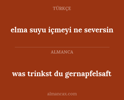 was trinkst du gernapfelsaft - elma suyu içmeyi ne seversin