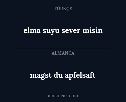 magst du apfelsaft - elma suyu sever misin
