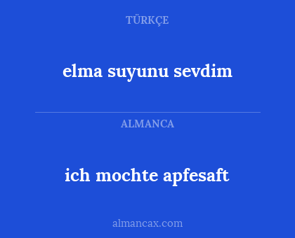 ich mochte apfesaft - elma suyunu sevdim