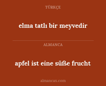 elma tatlı bir meyvedir - apfel ist eine süße frucht