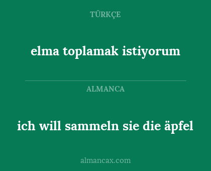 elma toplamak istiyorum - ich will sammeln sie die äpfel