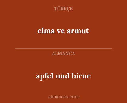 apfel und birne - elma ve armut