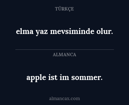 apple ist im sommer. - elma yaz mevsiminde olur.