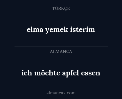 elma yemek isterim - ich möchte apfel essen