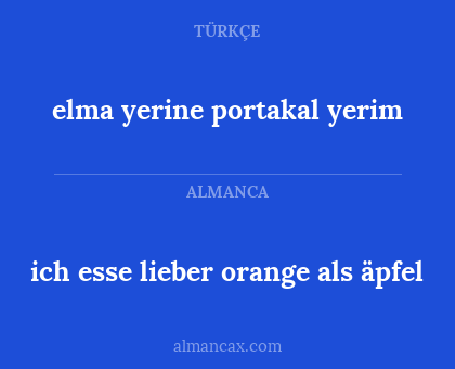 ich esse lieber orange als äpfel - elma yerine portakal yerim