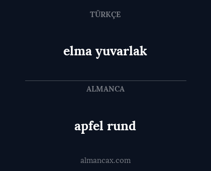 apfel rund - elma yuvarlak