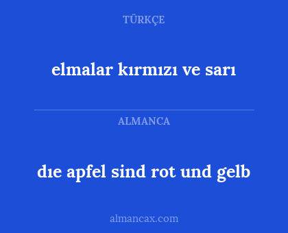 elmalar kırmızı ve sarı - dıe apfel sind rot und gelb
