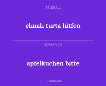 elmalı turta lütfen - apfelkuchen bitte