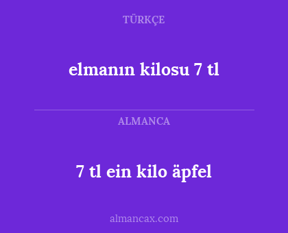 7 tl ein kilo äpfel - elmanın kilosu 7 tl