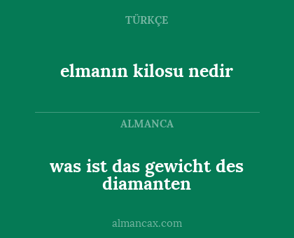 elmanın kilosu nedir - was ist das gewicht des diamanten