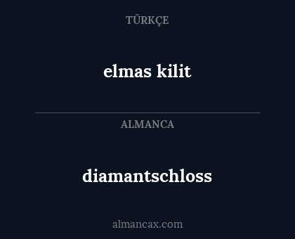 elmas kilit - diamantschloss