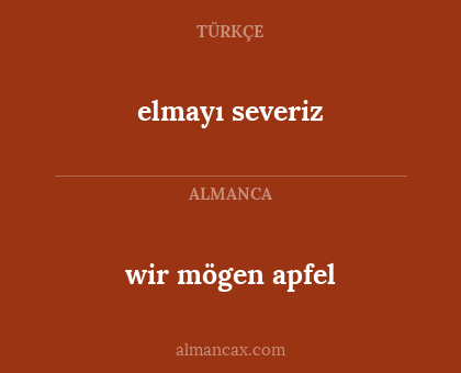 wir mögen apfel - elmayı severiz