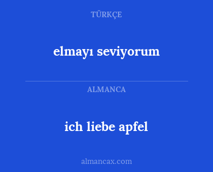 ich liebe apfel - elmayı seviyorum