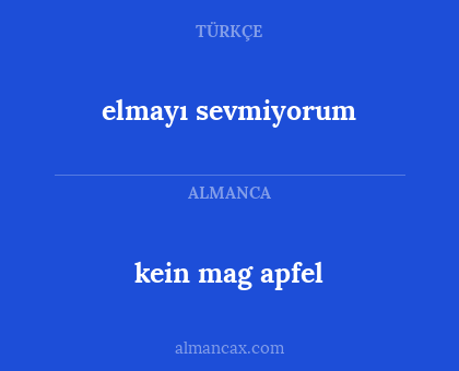kein mag apfel - elmayı sevmiyorum
