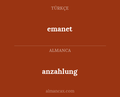 anzahlung - emanet