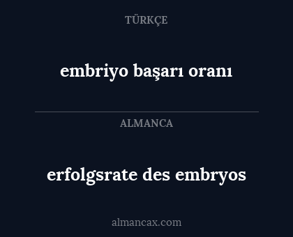 embriyo başarı oranı - erfolgsrate des embryos
