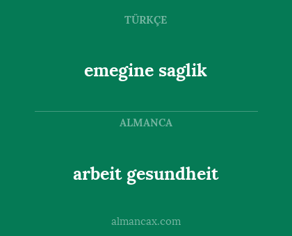 arbeit gesundheit - emegine saglik